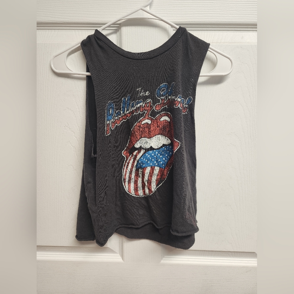 Womens The Rolling Stones cut off T-shirt. Size XS